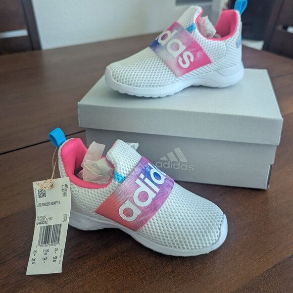 NWT Adidas Lite Racer Adapt 4.0 Kids Running Athletic Light Shoes Slip on 8K - Picture 3 of 8